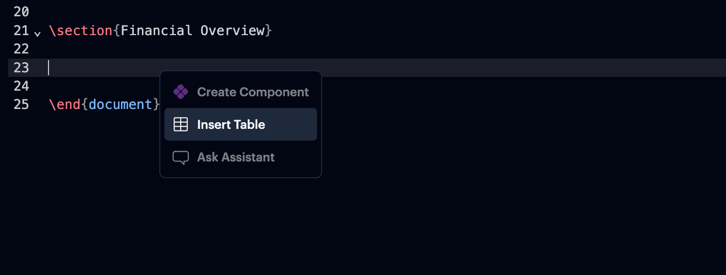 t0 screenshot - Add Table
