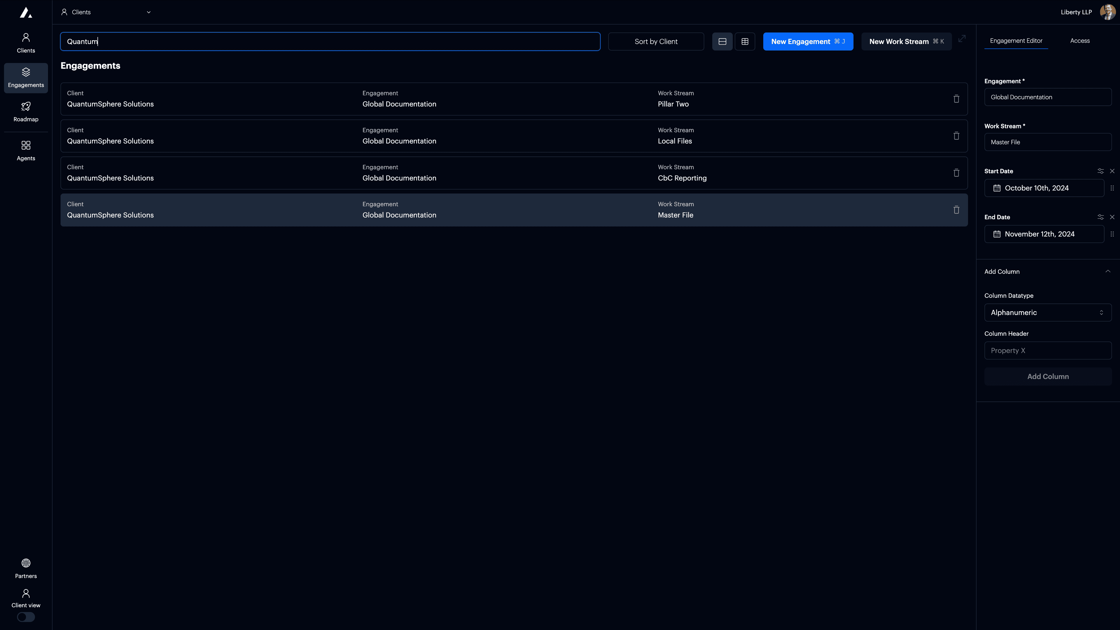 Engagement management