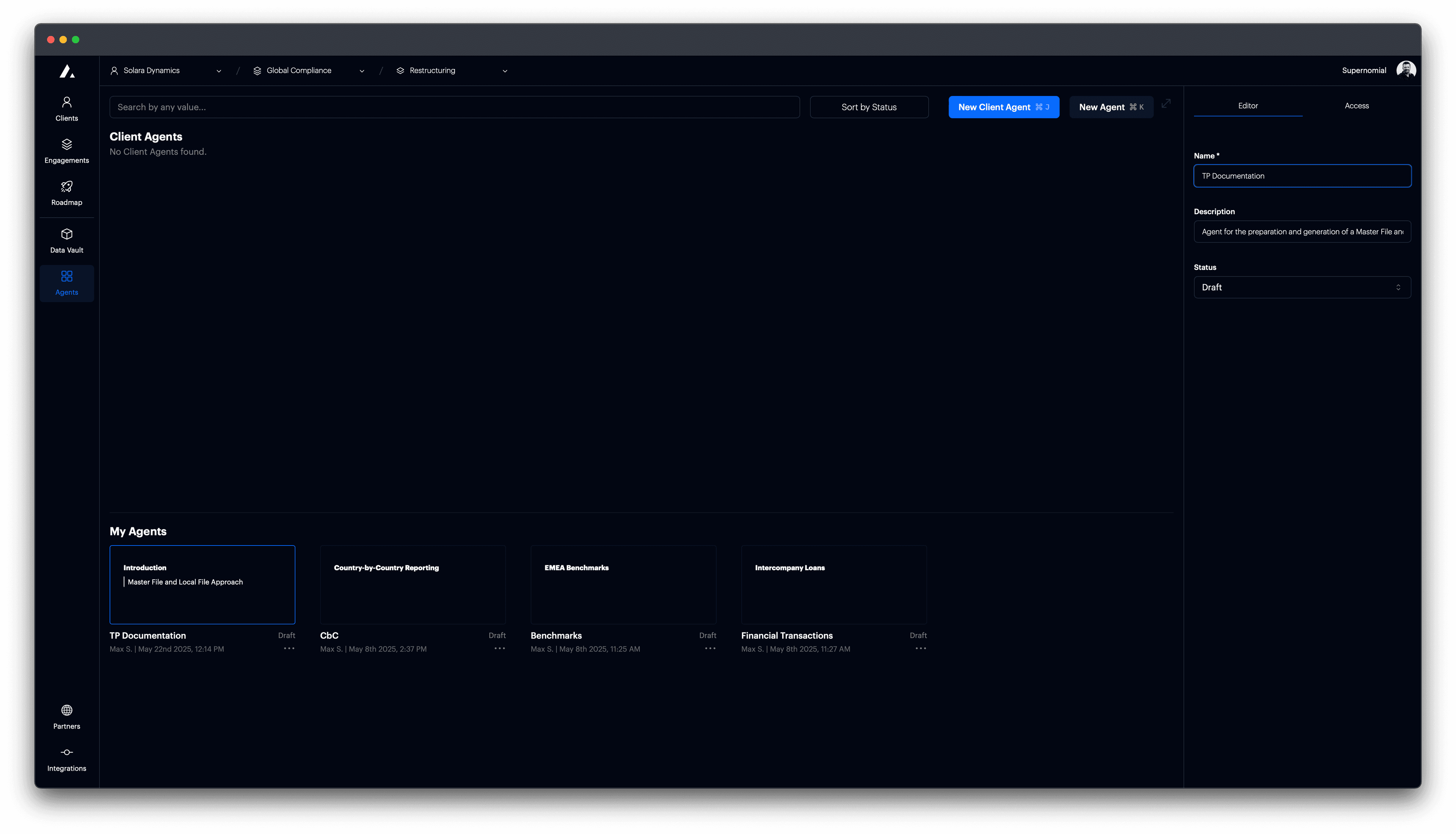 t0 screenshot - New organization details