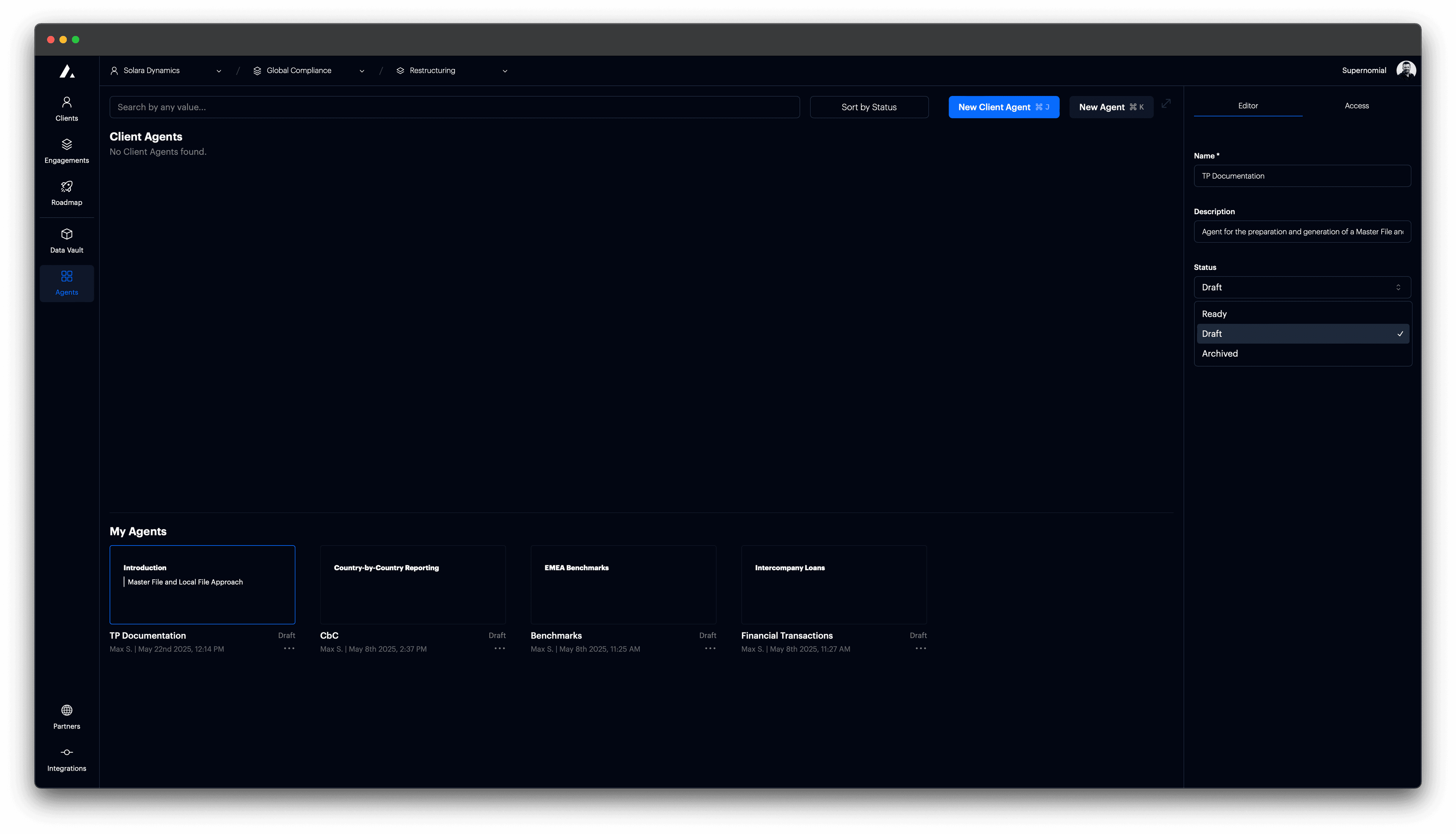 t0 screenshot - New organization details