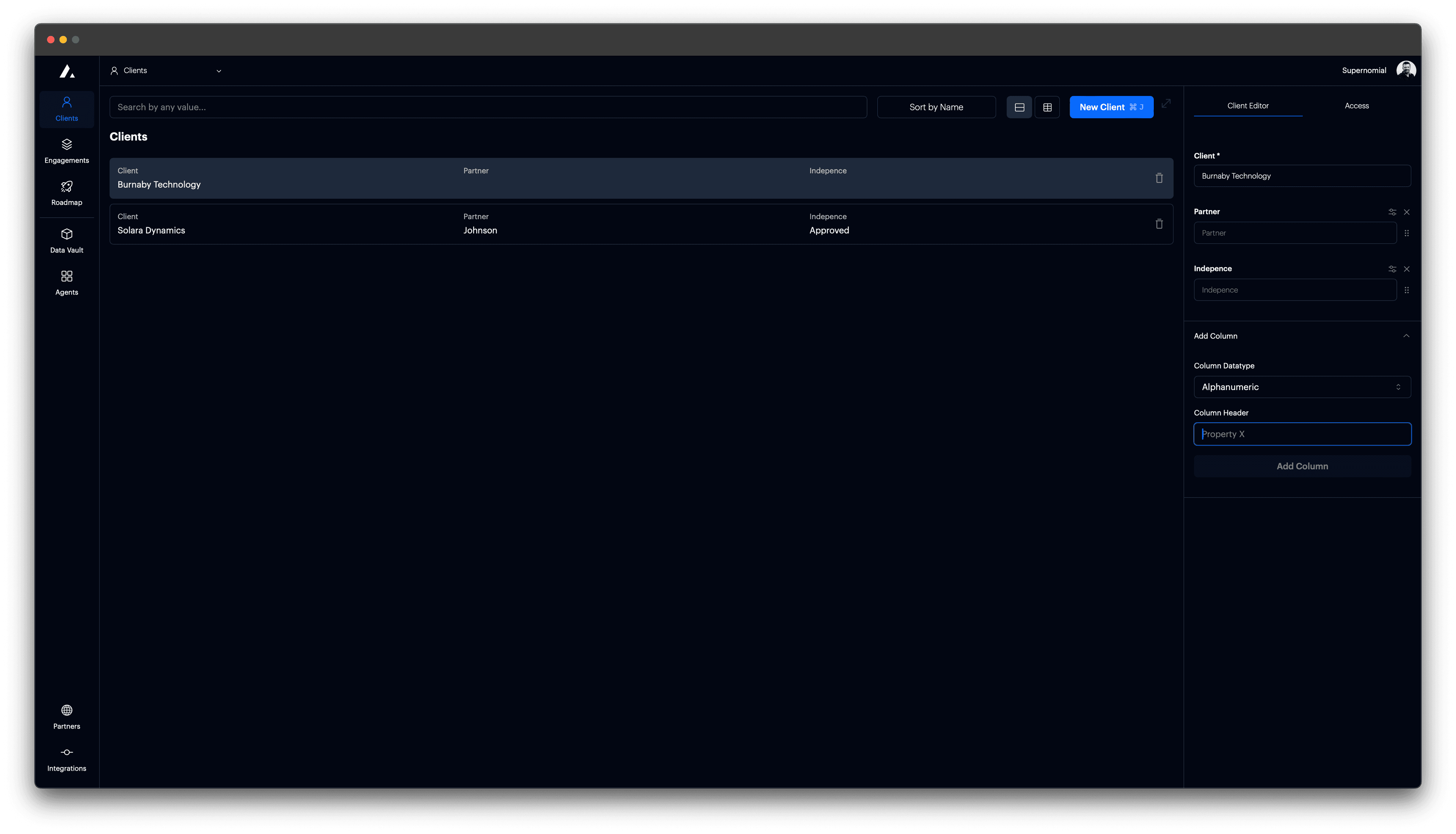 t0 screenshot - New organization details