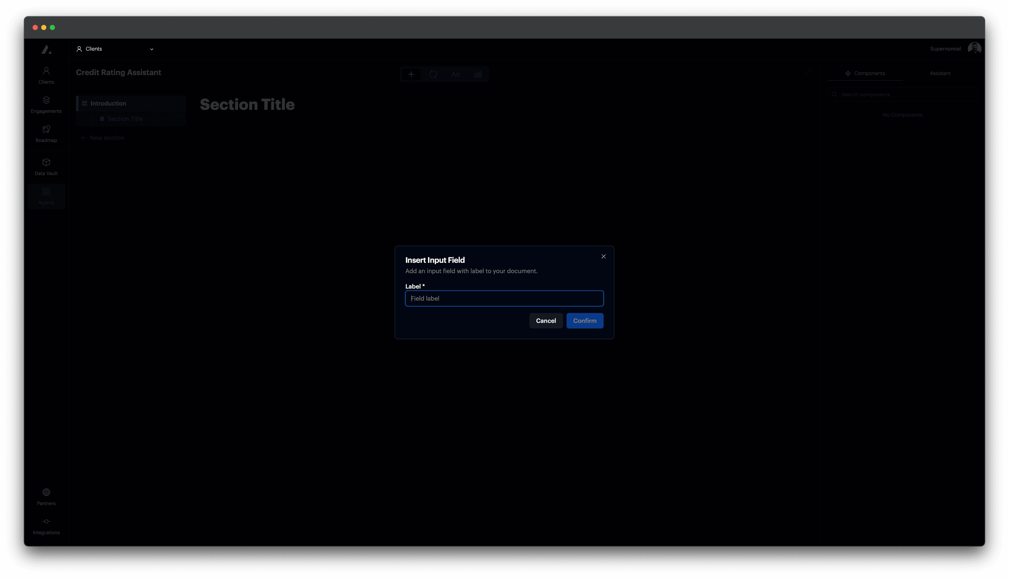 t0 screenshot - New organization details