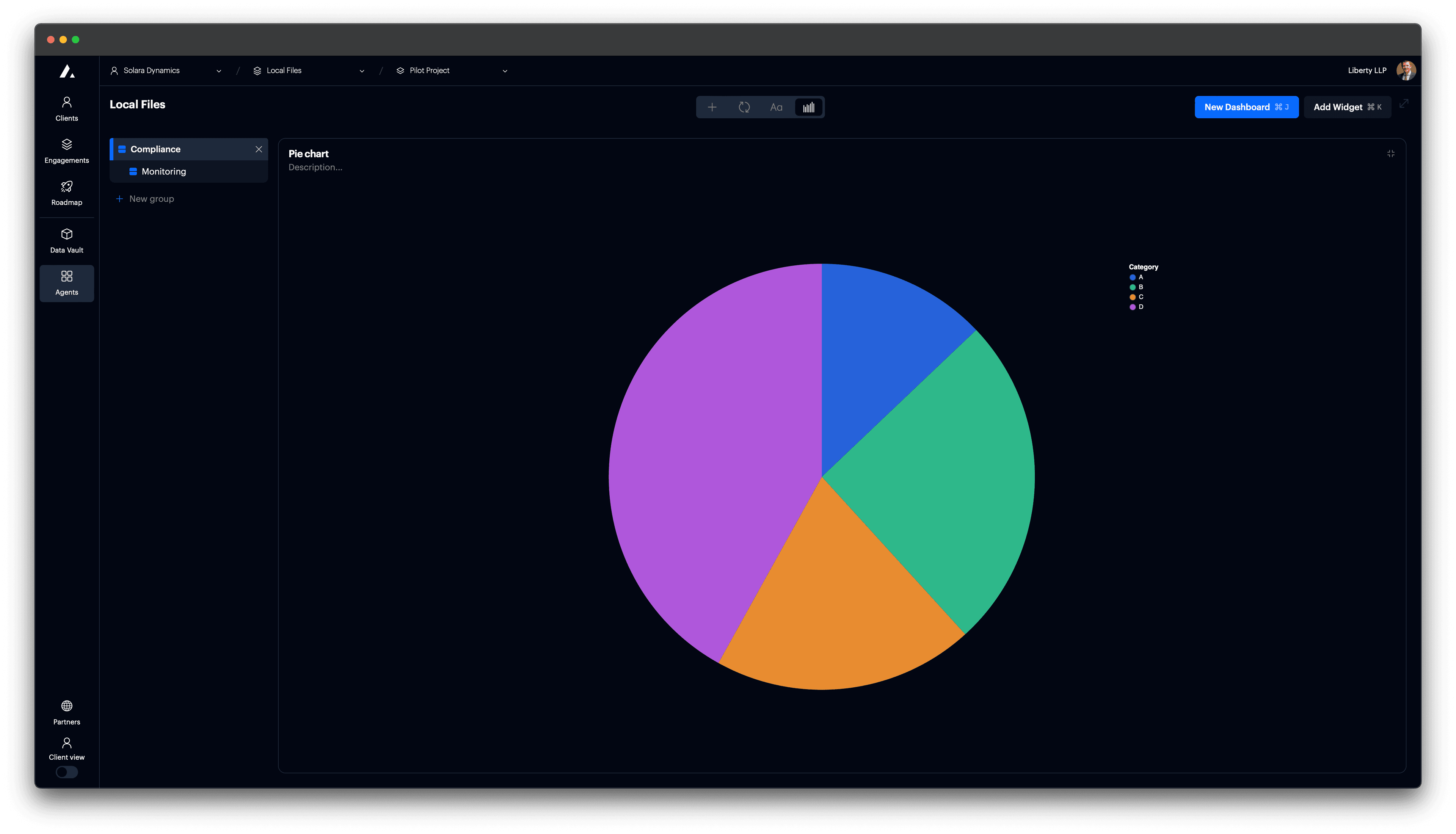 t0 screenshot - Add pie chart