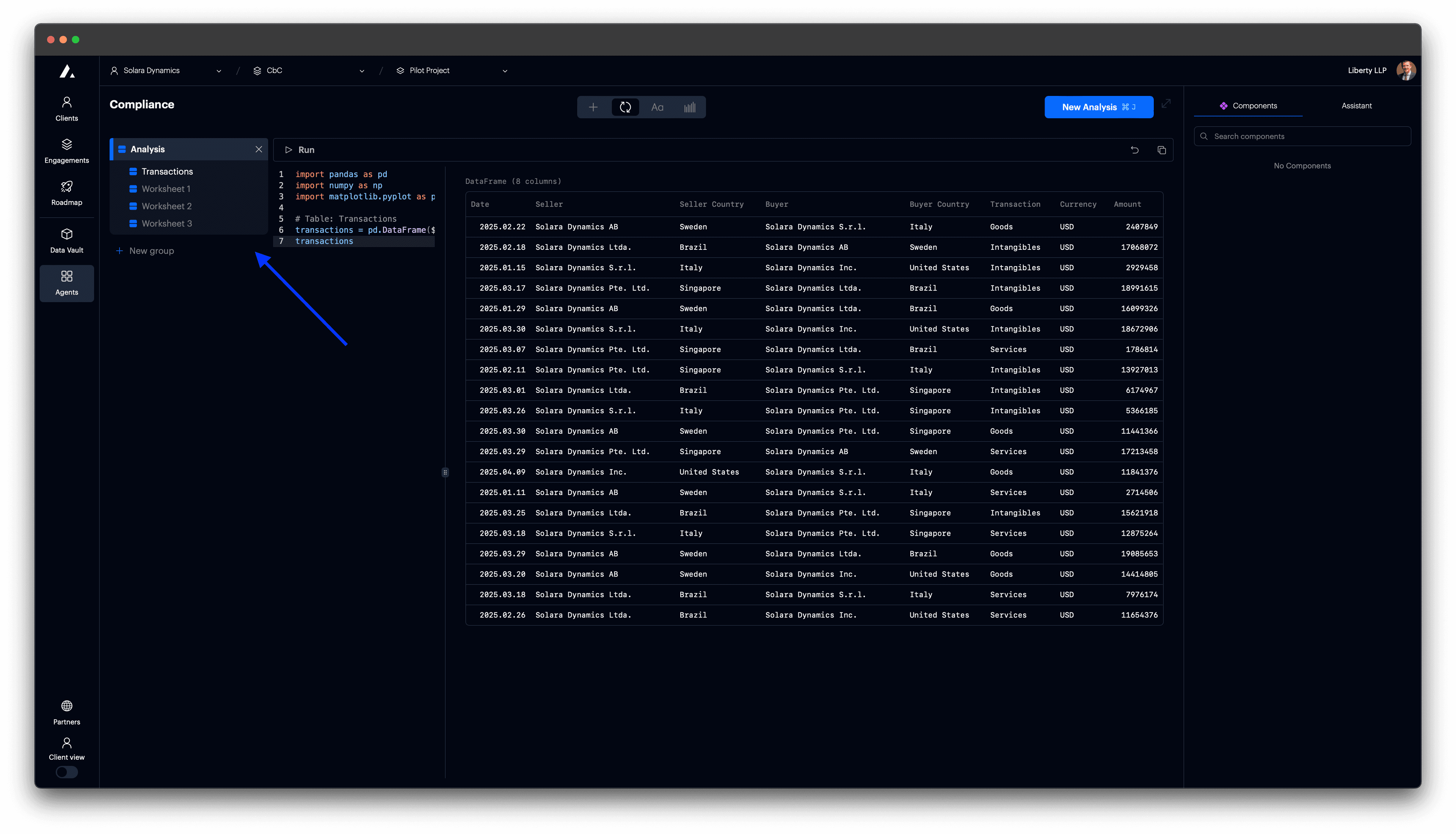 t0 screenshot - Navigate between analyses